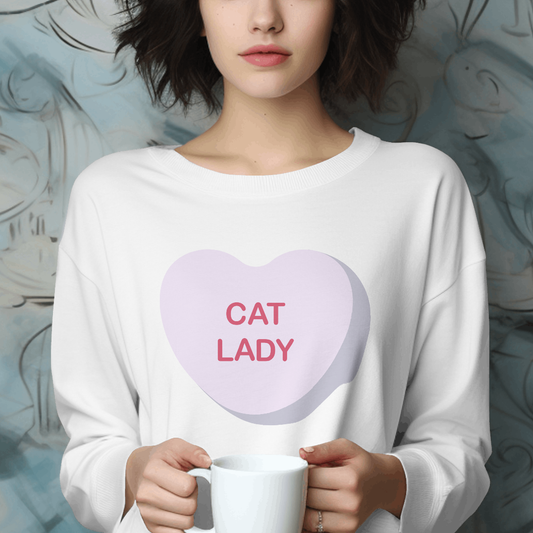 Cat lady Candy Heart - Valentines - DTF Transfer