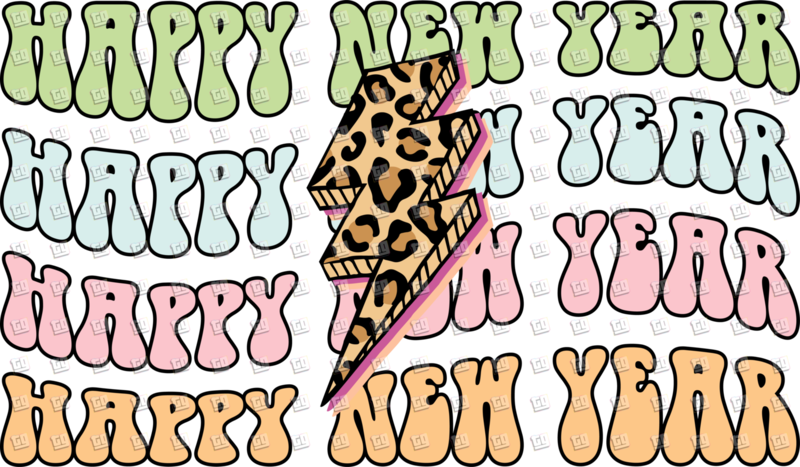 Happy New Year Thunderbolt - New Years - DTF Transfer