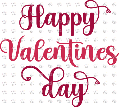 Happy Valentine's Day Cursive Font - Valentines - DTF Transfer