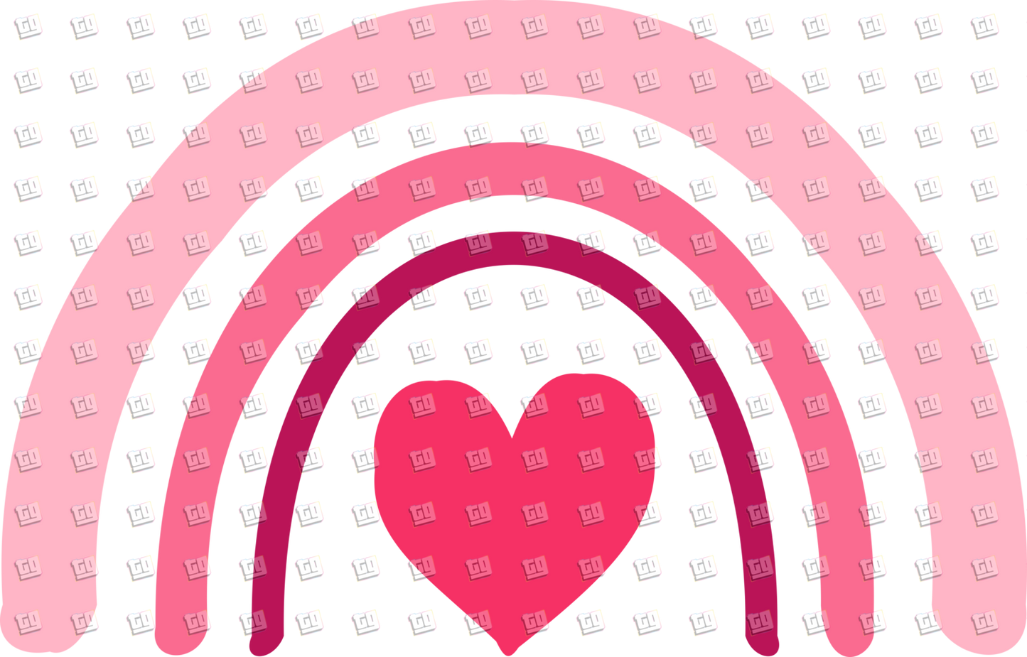 Pink Heart Rainbow - Valentines - DTF Transfer