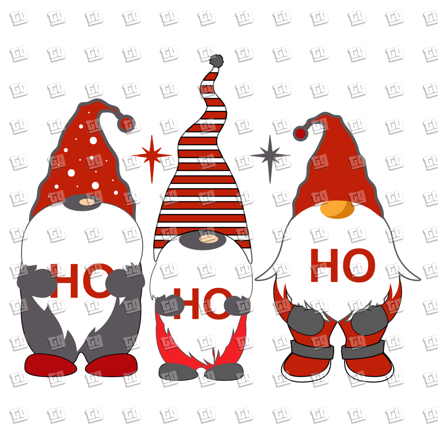 Ho Ho Ho Christmas Gnomes  - Holidays - DTF Transfer