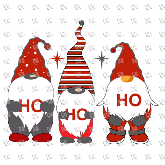 Ho Ho Ho Christmas Gnomes  - Holidays - DTF Transfer