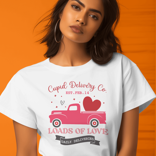 Cupid Delivery Company Loads Of Love - Valentines - DTF Transfer