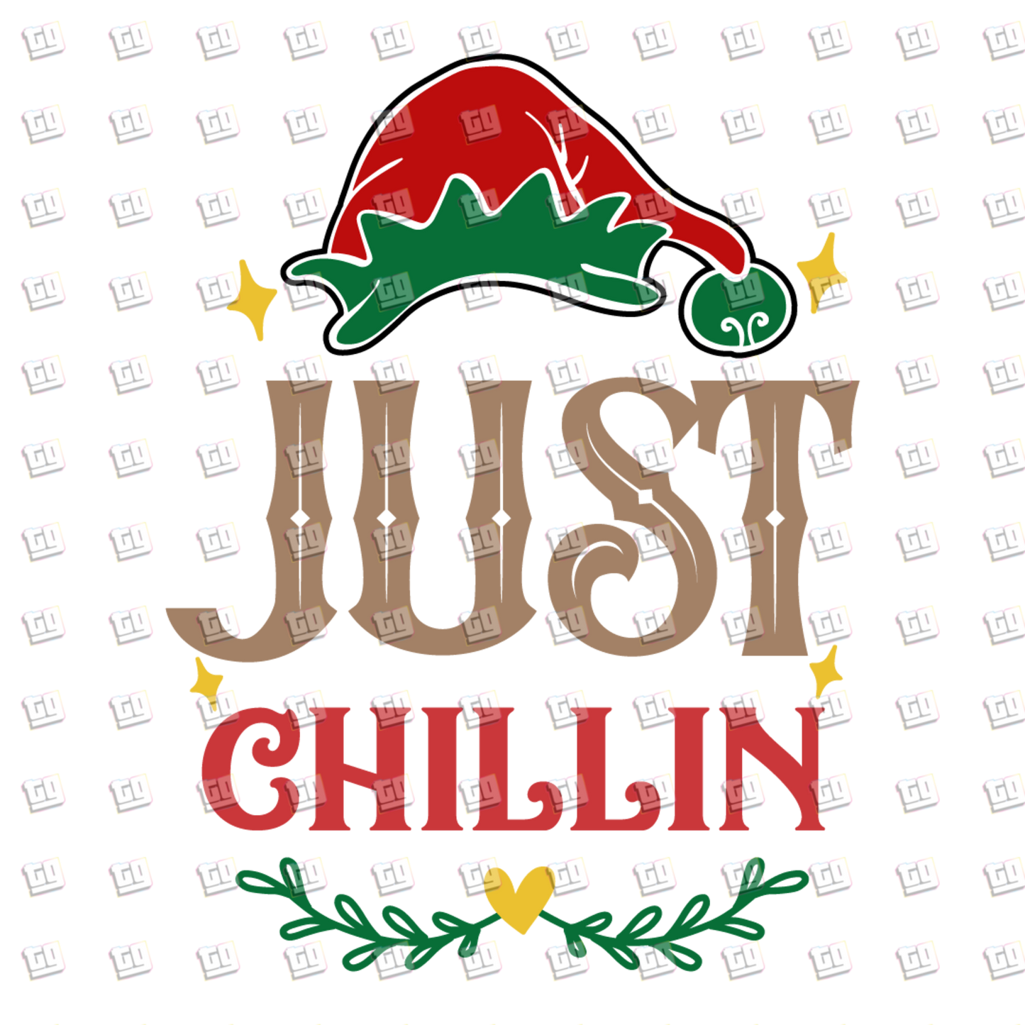 Just Chillin (Christmas Elf Hat) - Holidays - DTF Transfer