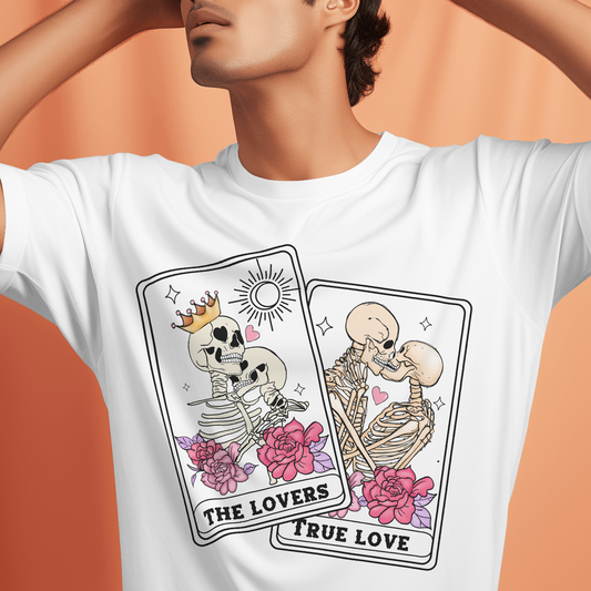The Lovers Two Lovers Skeleton Couple on Cards - Valentines - DTF Transfer