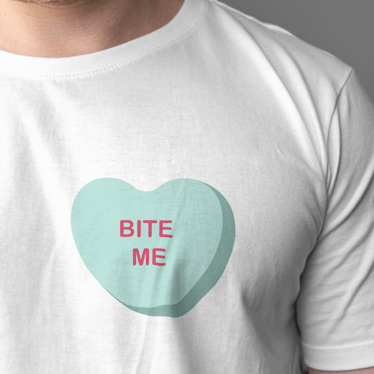 Bite Me Candy Heart - Valentines - DTF Transfer