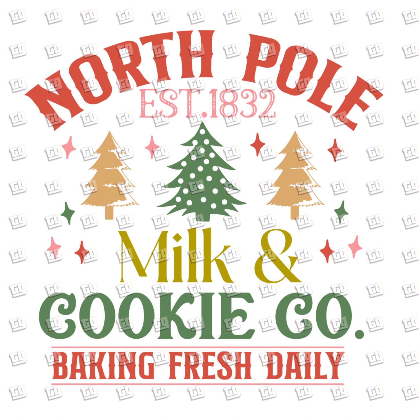 North Pole Milk & Cookie Co. (Christmas Tree) - Holidays - DTF Transfer