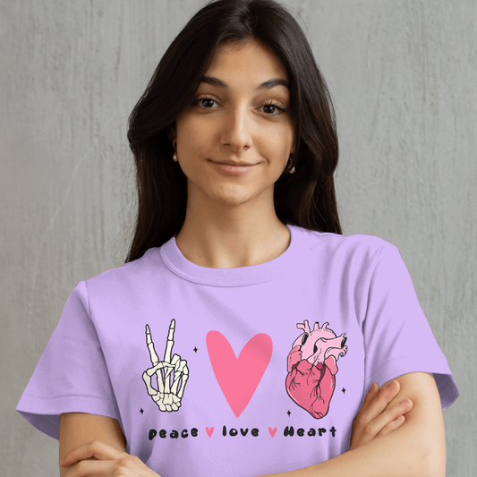 Peace Love Heart Skeleton Fingers - Valentines - DTF Transfer